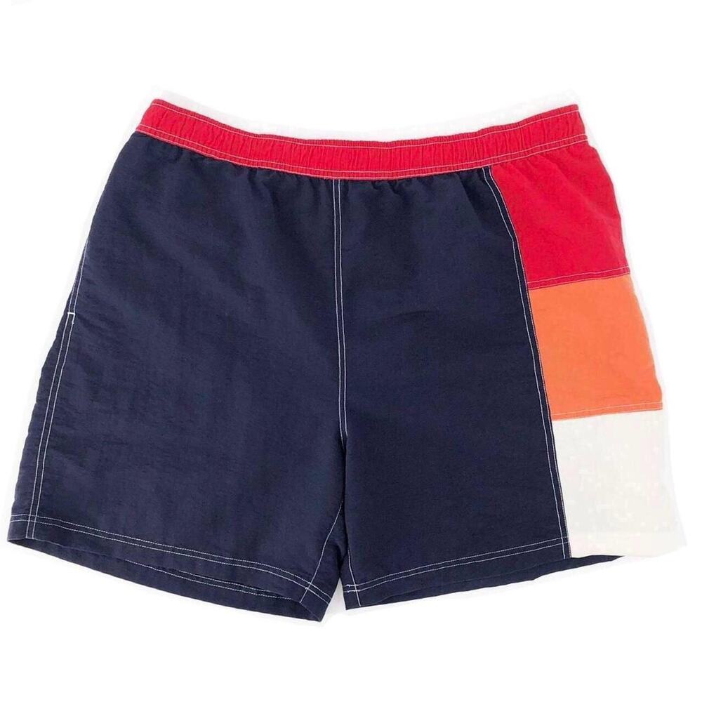 Y2K Tommy Hilfiger color block swim trunks shorts  vintage